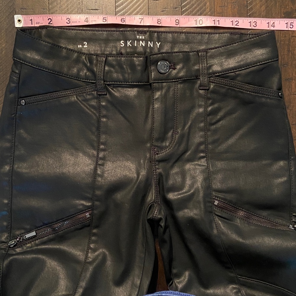 Sale! Stylish Skinny Fit Black Moto-Style Leather Pants, WHBM size 2 - Picture 5 of 16